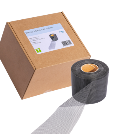 Nastro di ventilazione in acciaio inox contro gli animali infestanti, nero, 30 m x 15 cm – VentiStrip