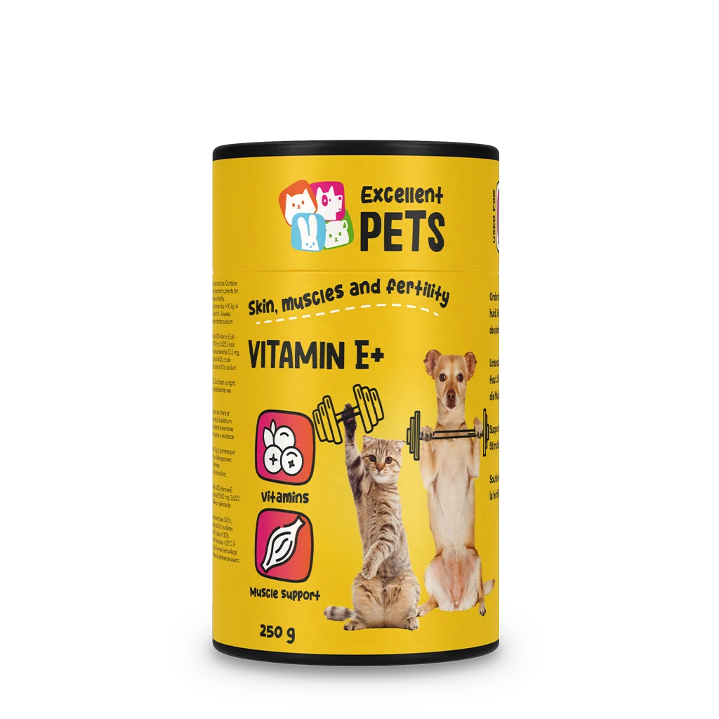 VITA00250.png Polvere integratore per cani e gatti con vitamina E e selenio, 250 g – Excellent Pets Vitamin E+ - immagine 1