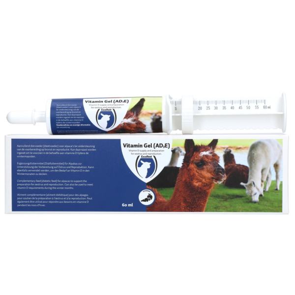 Gel vitaminico per alpaca con A, D3 ed E, 60 ml – Excellent Vitamine Gel