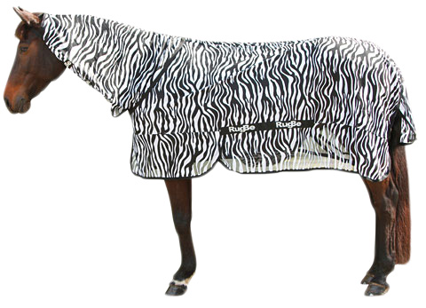 Coperta antimosche con sezione per il collo e motivo zebrato, 205 cm