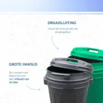 Bidone per mangime con chiusura a vite, 70 l, Nero - immagine 4