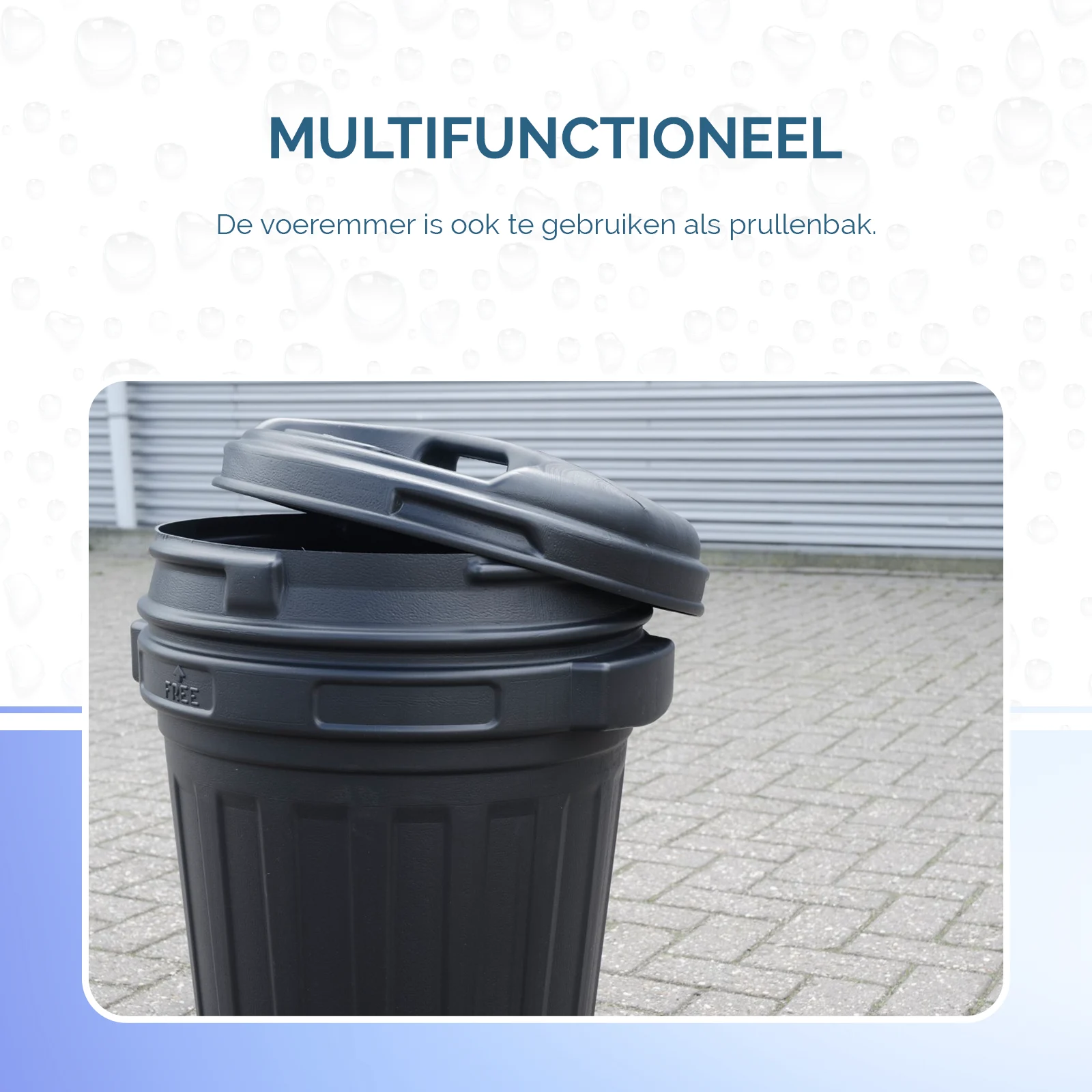 Bidone per mangime con chiusura a vite, 70 l, Nero - immagine 5