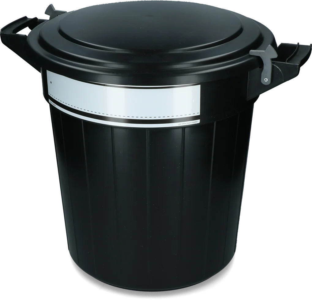 Bidone per mangime con coperchio e chiusura, 80 l – Vplast - immagine 4