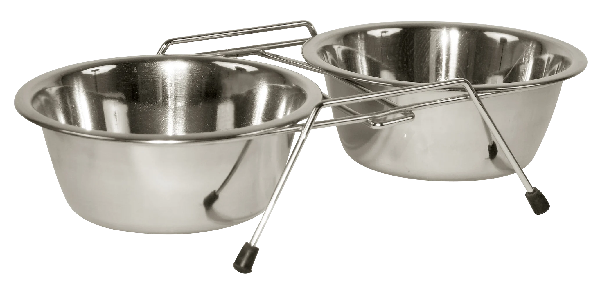 Ciotola doppia in acciaio inox con supporto, 2 x 450 ml - immagine 1