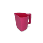 Paletta per mangime in plastica con indicatore di capacità, 2 l, rosa – Vplast Plus