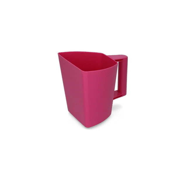 Paletta per mangime in plastica con indicatore di capacità, 2 l, rosa – Vplast Plus