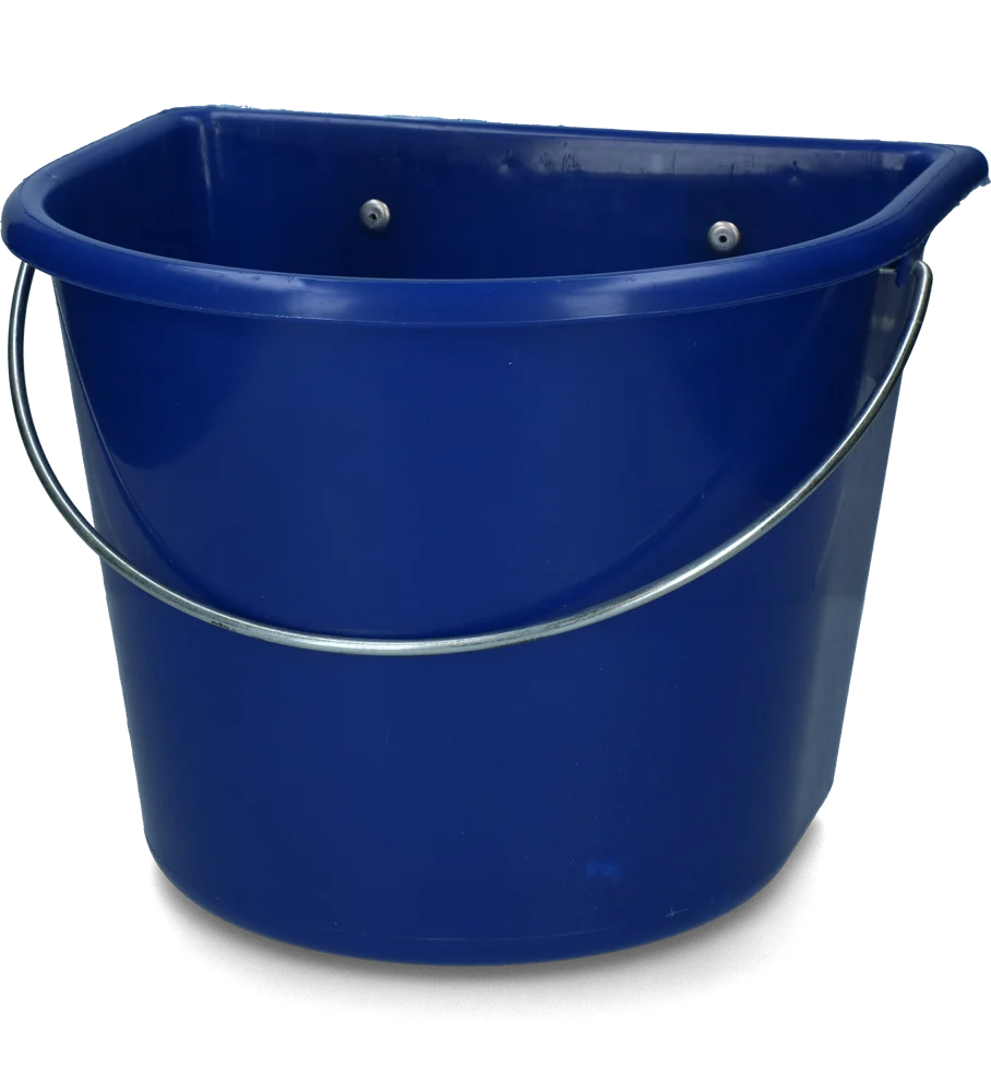 Mangiatoia con ganci per appenderla e manico, 15 l, blu scuro – Vplast - immagine 1