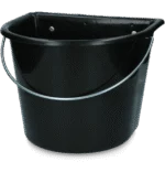 Mangiatoia con ganci di sospensione e manico, 15 l, nera – Vplast - immagine 2