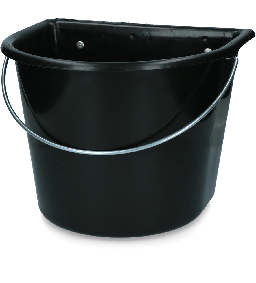 Mangiatoia con ganci di sospensione e manico, 15 l, nera – Vplast - immagine 2