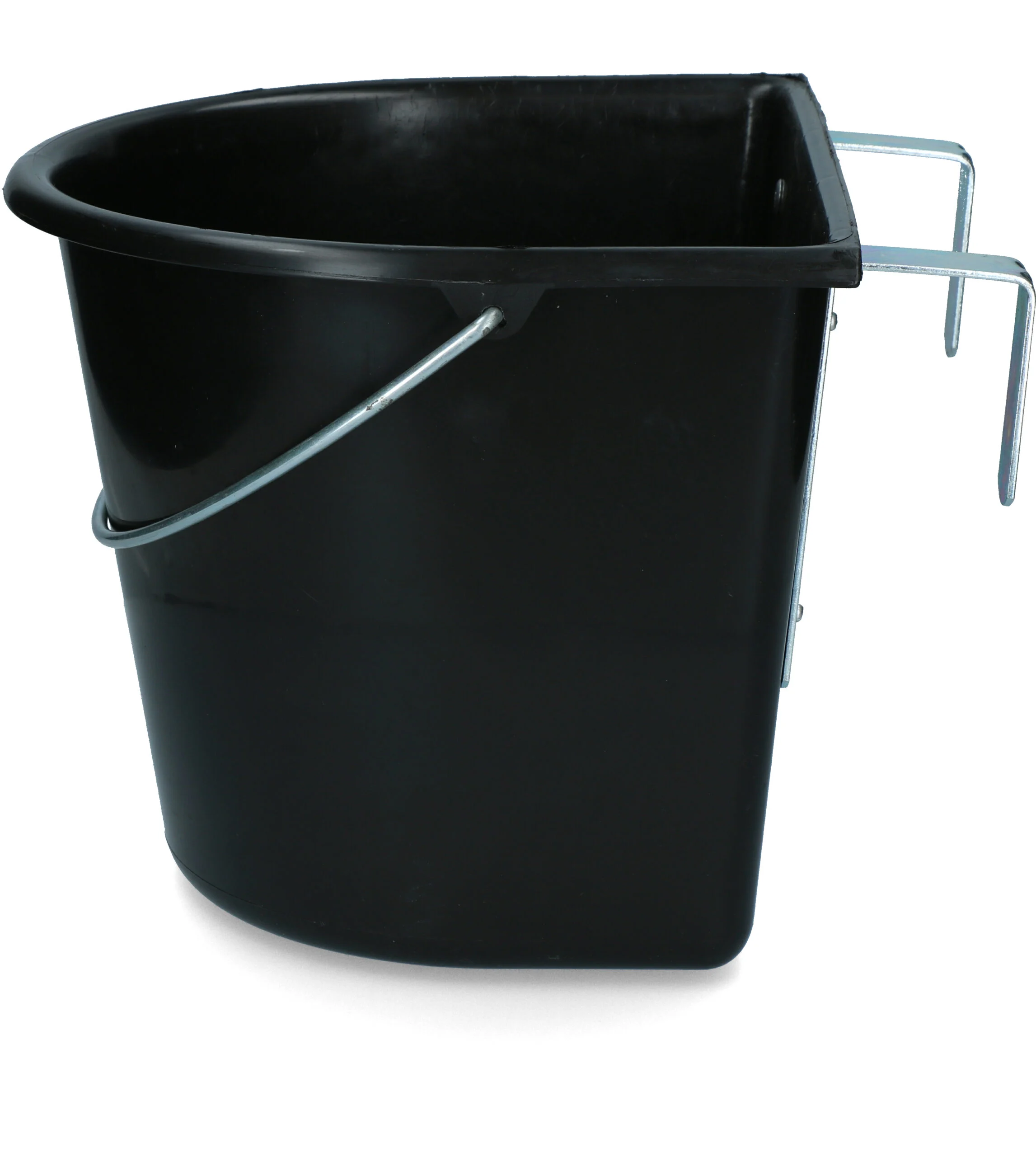 Mangiatoia con ganci di sospensione e manico, 15 l, nera – Vplast - immagine 1
