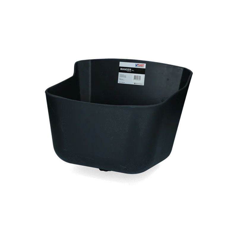 Mangiatoia in plastica con bordo antisversamento, 15 l, nera – Vplast