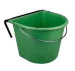 Mangiatoia sospesa per cavalli con manico in metallo, 15 l, verde scuro – Vplast - immagine 2