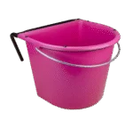 Mangiatoia sospesa per cavalli con manico in metallo, 15 l, rosa – Vplast - immagine 2