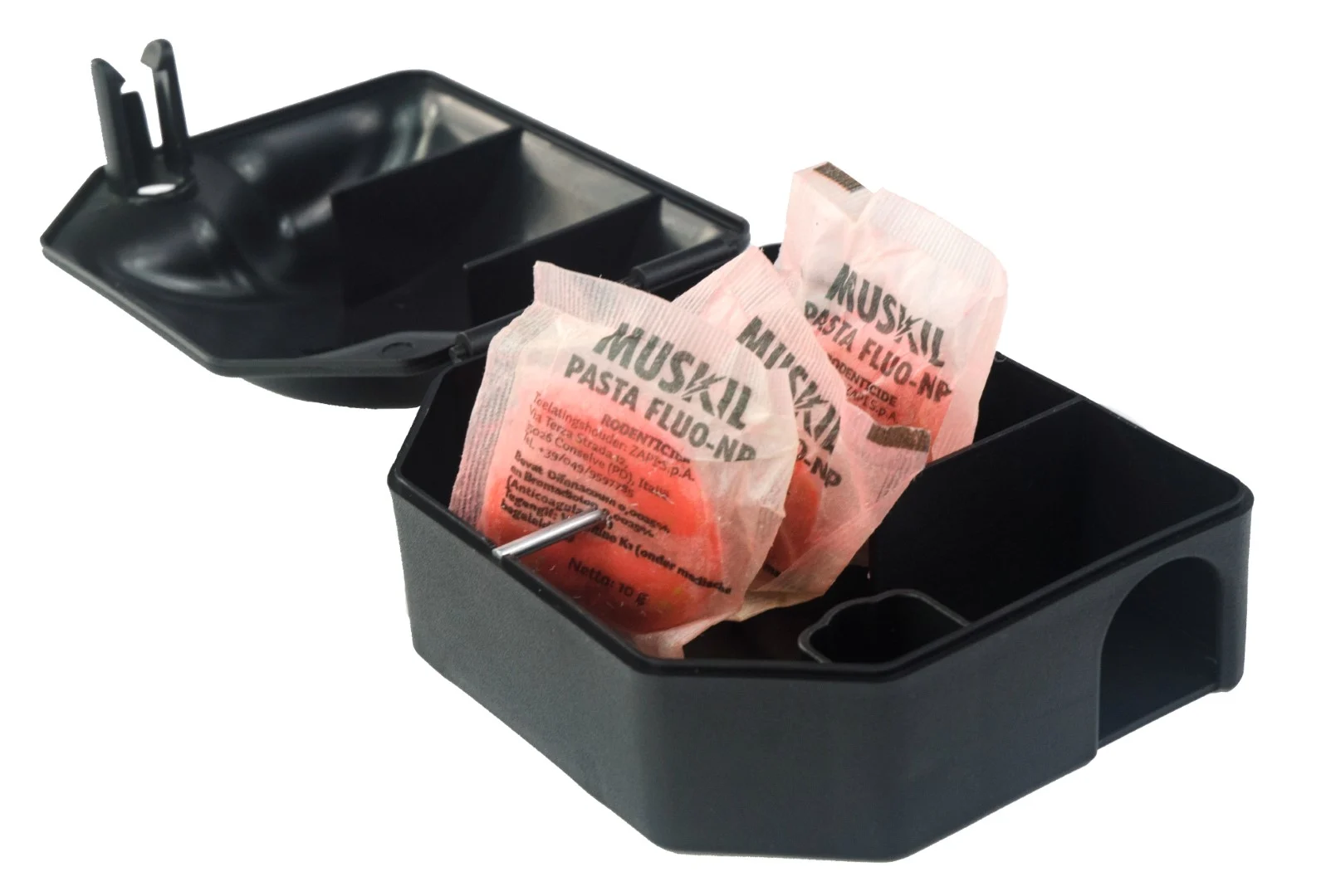 Scatola porta esca per topi con trappola e chiave, 12,5 x 10,5 x 6,5 cm – Hofman Pest Control Muis Combi PCO - immagine 2