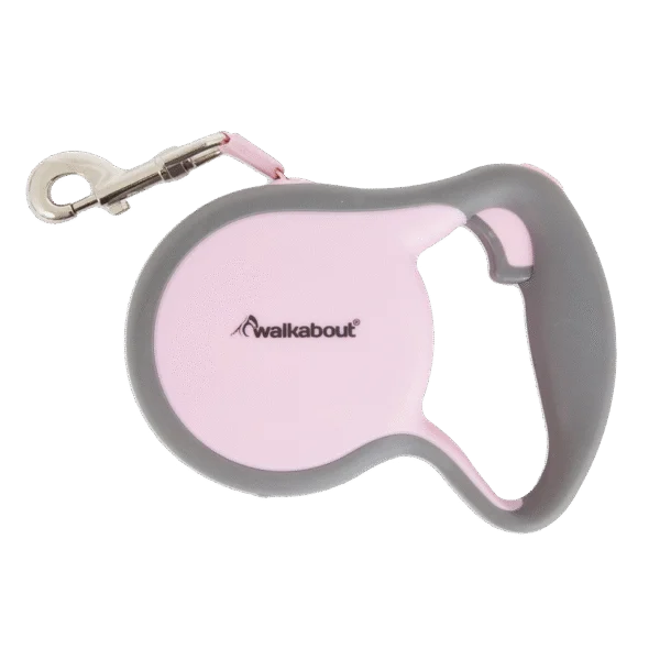 Guinzaglio retrattile rosa XS, 3,1 m – Petmate Walkabout
