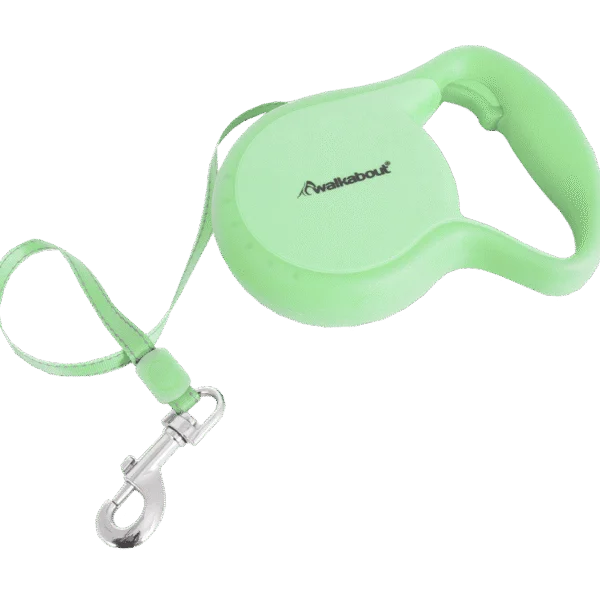Guinzaglio avvolgibile con cinturino da polso, taglia L, 4,9 metri – Petmate Walkabout Retractable Leash Glow in the Dark