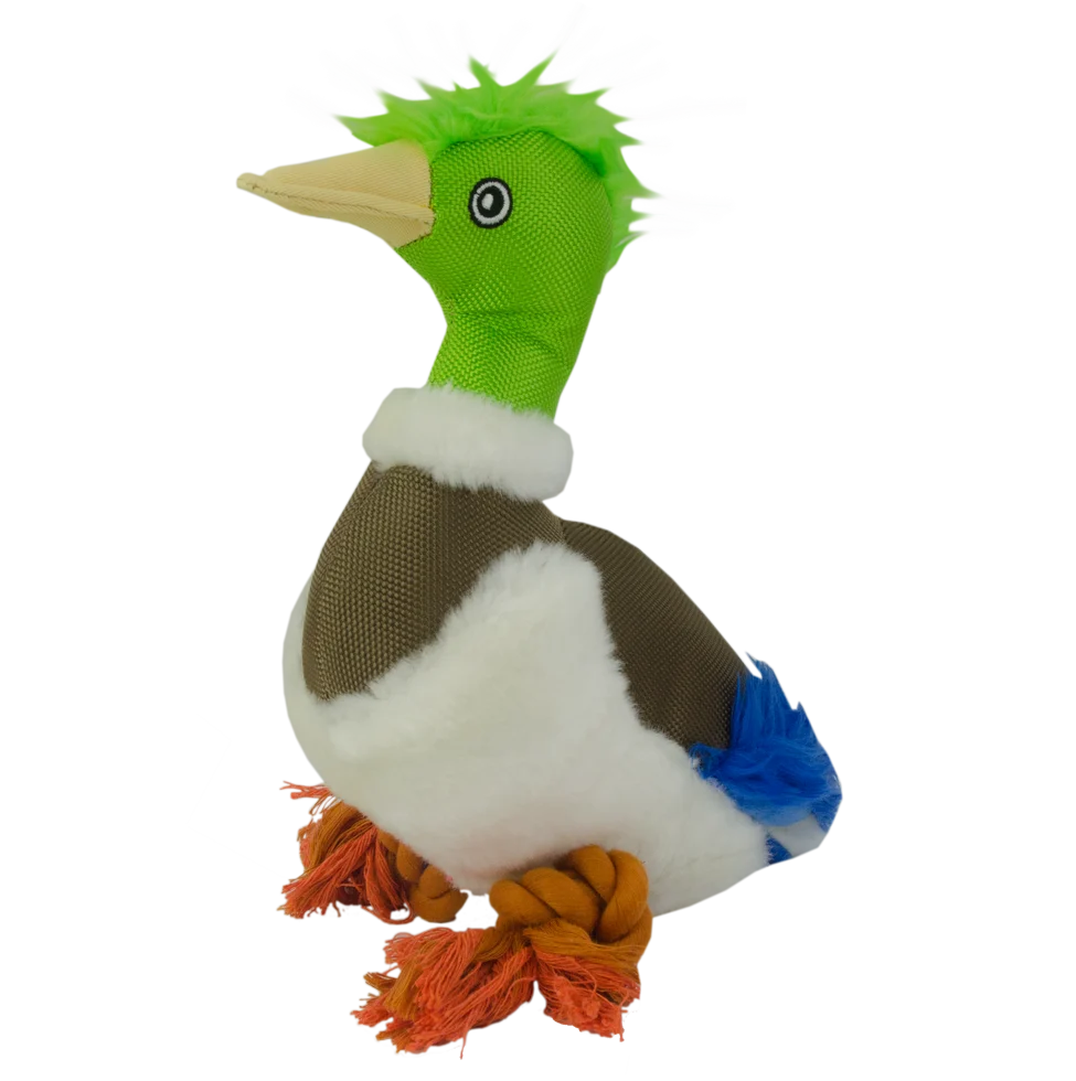 Peluche per cani in morbido pile con corda per tirare e squeaker – Wild Life Collection Wild Life Dog Eend - immagine 2