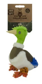 Peluche per cani in morbido pile con corda per tirare e squeaker – Wild Life Collection Wild Life Dog Eend