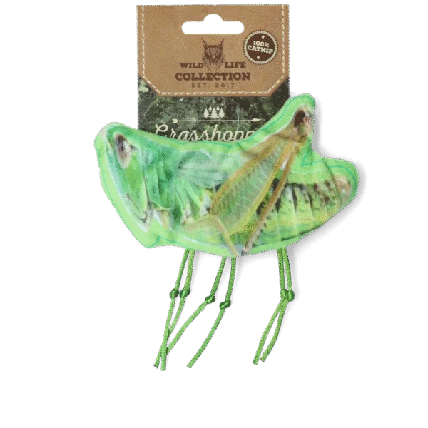 Gioco per gatti a forma di cavalletta con erba gatta – Wild Life Collection Cat Sprinkhaan
