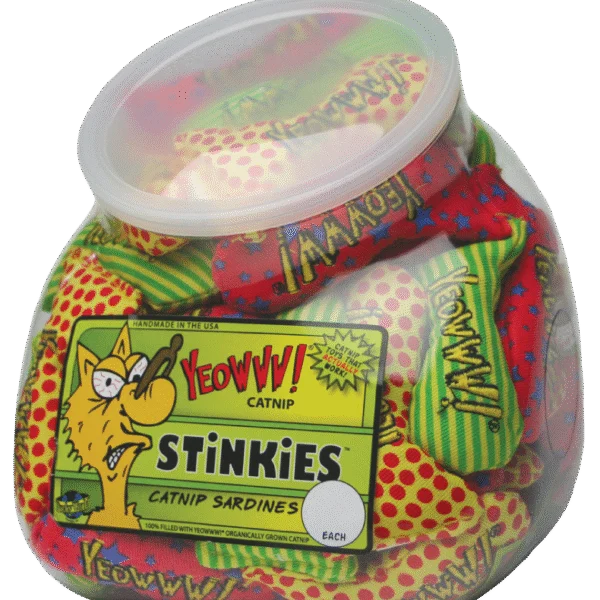 Pesciolini gioco per gatti con catnip, 51 pezzi in una boccia – Yeowww! Fishbowl of Stinkies