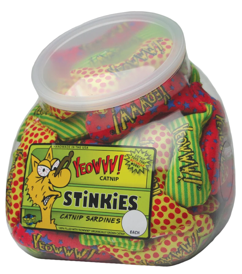 Pesciolini gioco per gatti con catnip, 51 pezzi in una boccia – Yeowww! Fishbowl of Stinkies - immagine 1