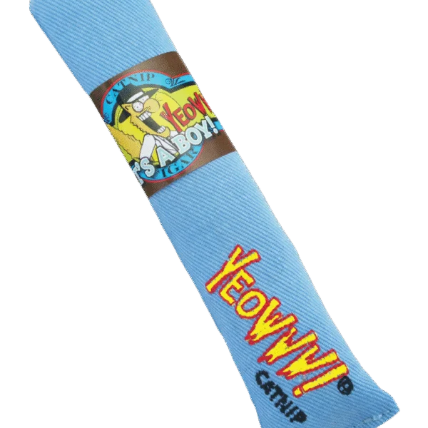 Sigaro gioco per gatti con erba gatta, blu, 18 cm – Yeowww! Cigar