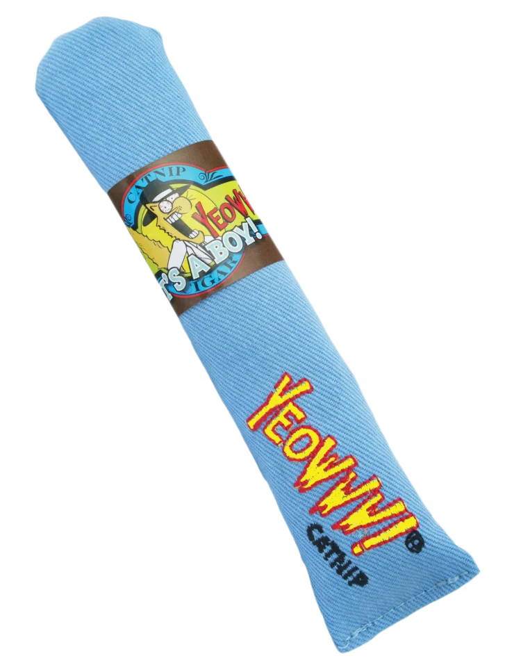 Sigaro gioco per gatti con erba gatta, blu, 18 cm – Yeowww! Cigar - immagine 1