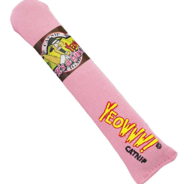 Sigaro gioco per gatti con erba gatta, rosa, 18 cm – Yeowww! Cigar