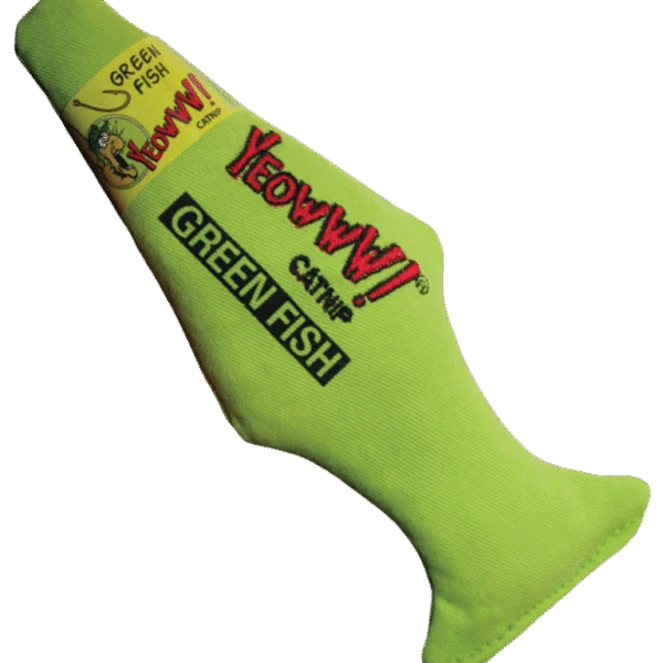 Pesce gioco per gatti con erba gatta, verde, 18 cm – Yeowww! Green Fish