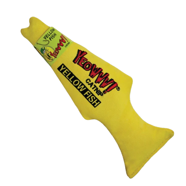 Gioco per gatti a forma di pesce con catnip, giallo, 18 cm – Yeowww! Yellow Fish
