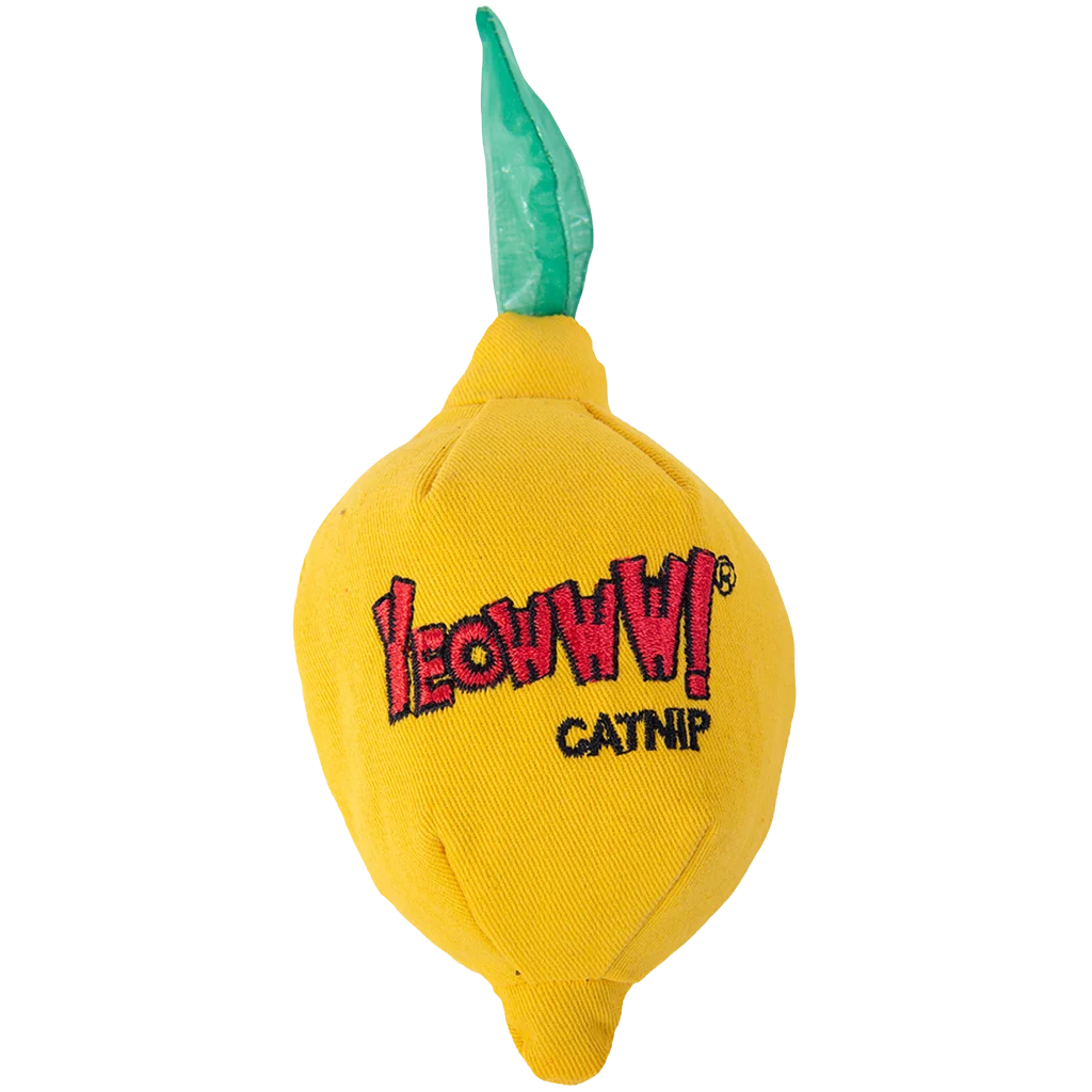 Giocattolo per gatti a forma di limone con erba gatta, 7,6 cm – Yeowww! Sour Pusss! Lemon - immagine 1
