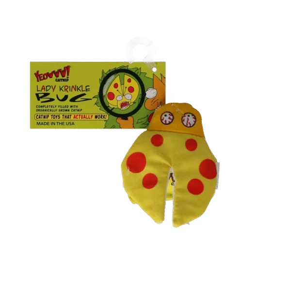 Gioco per gatti con erba gatta e ali fruscianti – Yeowww! Lady Krinkle Bug