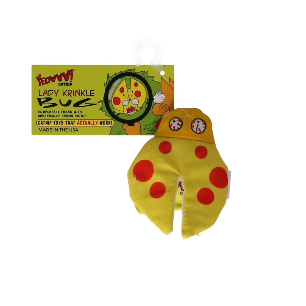 Gioco per gatti con erba gatta e ali fruscianti – Yeowww! Lady Krinkle Bug - immagine 1