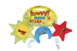 Gioco per gatti Sole, Luna e Stelle con erba gatta, 3 pezzi da circa 8 a 10 cm – Yeowww! Sun Moon and Stars - immagine 2