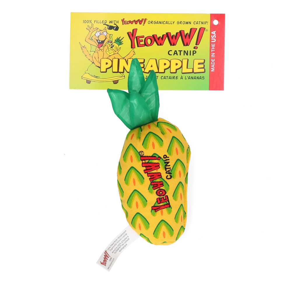 Gioco per gatti Ananas con erba gatta, 17,7 cm – Yeowww! Pineapple - immagine 1