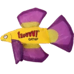 Pesce gioco per gatti con catnip e pinne fruscianti, viola, 17 x 12 cm – Yeowww! Mo Betta Fish