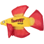 Pesce gioco per gatti con catnip e pinne fruscianti, rosso, 17 x 12 cm – Yeowww! Mo Betta Fish