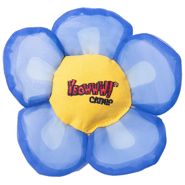 Fiore gioco per gatti con erba gatta e petali fruscianti, blu – Yeowww! Daisy's Flower Tops