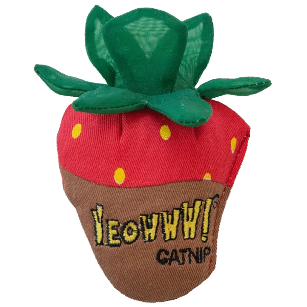 Gioco per gatti a forma di fragola con erba gatta e foglioline fruscianti – Yeowww! Strawberry Chocolate
