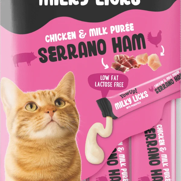 Snack da leccare per gatti al gusto di prosciutto serrano – YowUp! Milky Licks