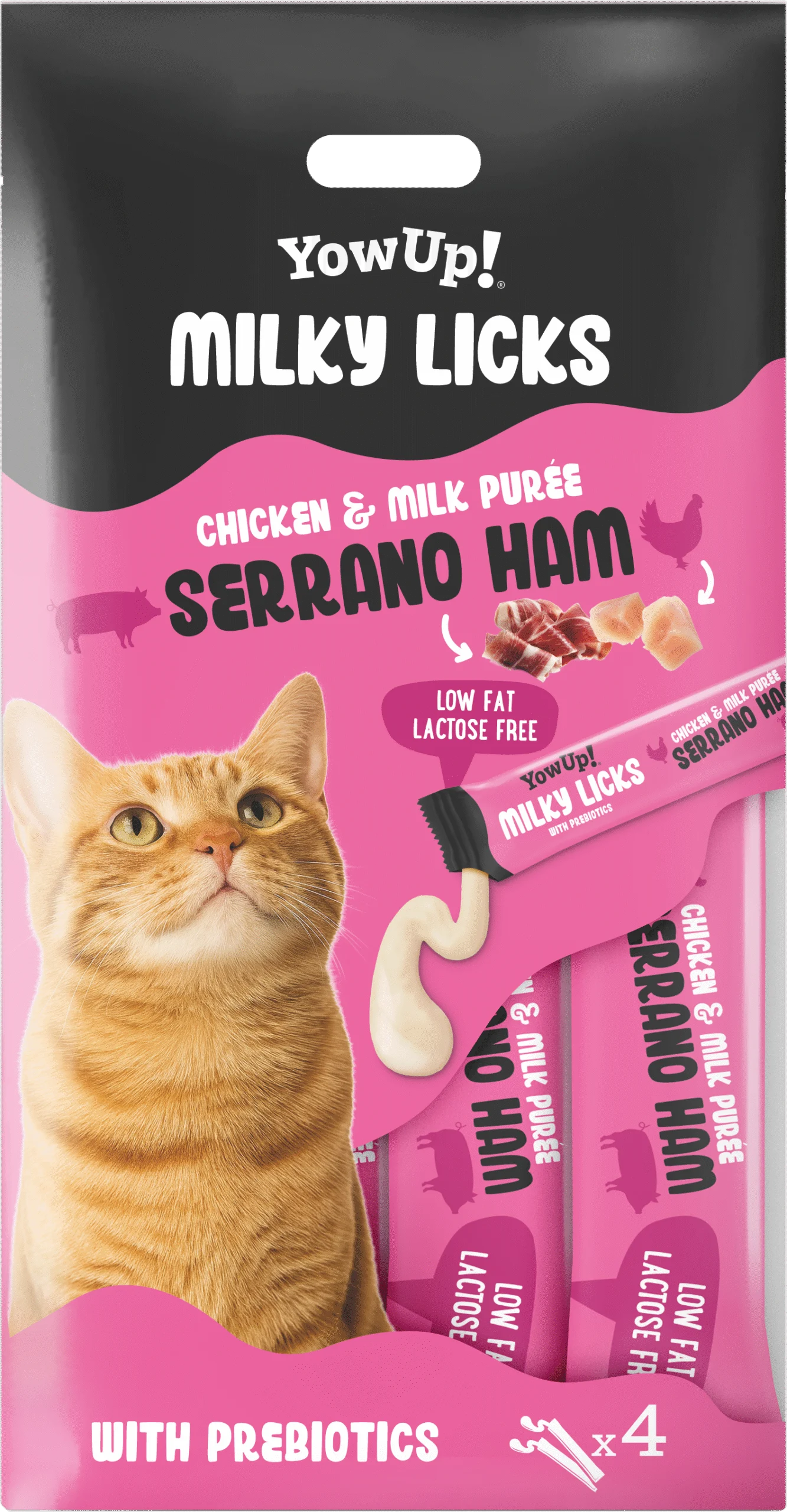 Snack da leccare per gatti al gusto di prosciutto serrano – YowUp! Milky Licks - immagine 1