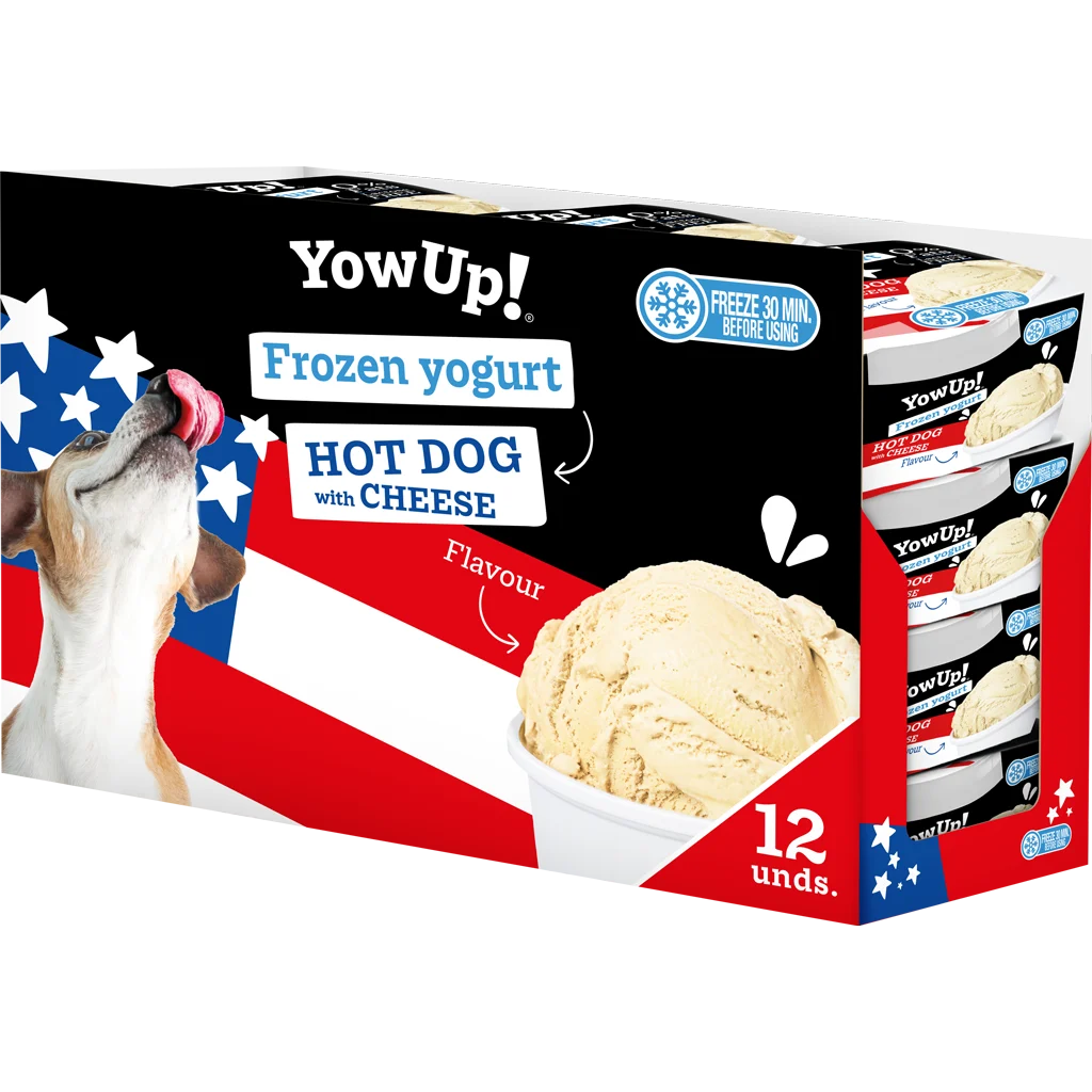 Snack allo yogurt da congelare per cani e gatti, hot dog al formaggio, 110 g – YowUp! Frozen Yoghurt Hot dog met Kaas - immagine 3