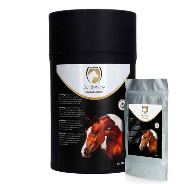 Integratore di psillio per cavalli, 6 x 200 g – Excellent Horse Sand-Away