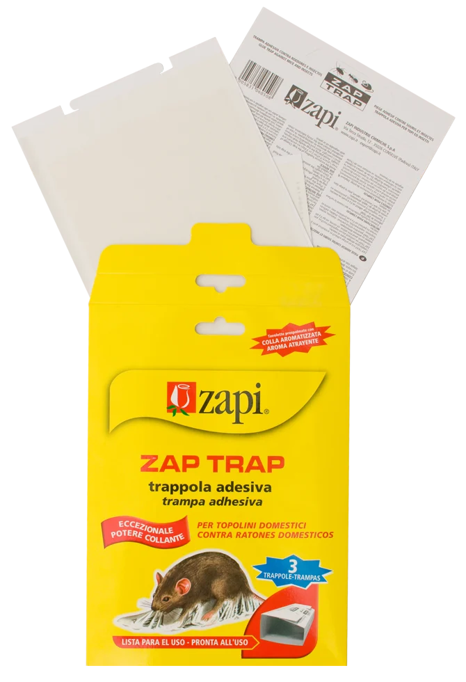Trappola collante per topi e insetti striscianti, 15 x 21 cm, 3 pezzi – Zapi Zap Trap - immagine 1