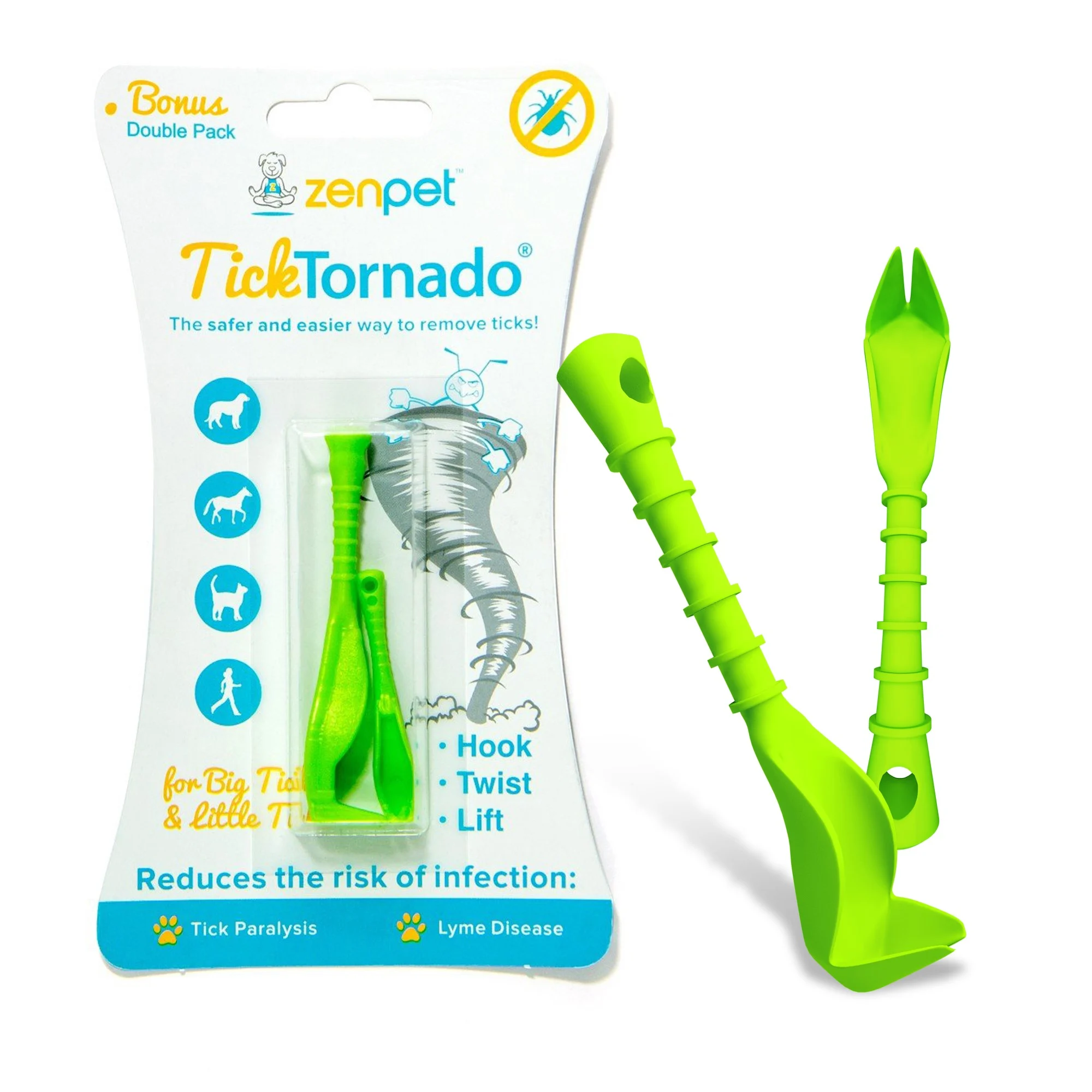 Pinza rimuovi zecche con foro per portachiavi, 2 pezzi – Zenpet Tick Tornado - immagine 1