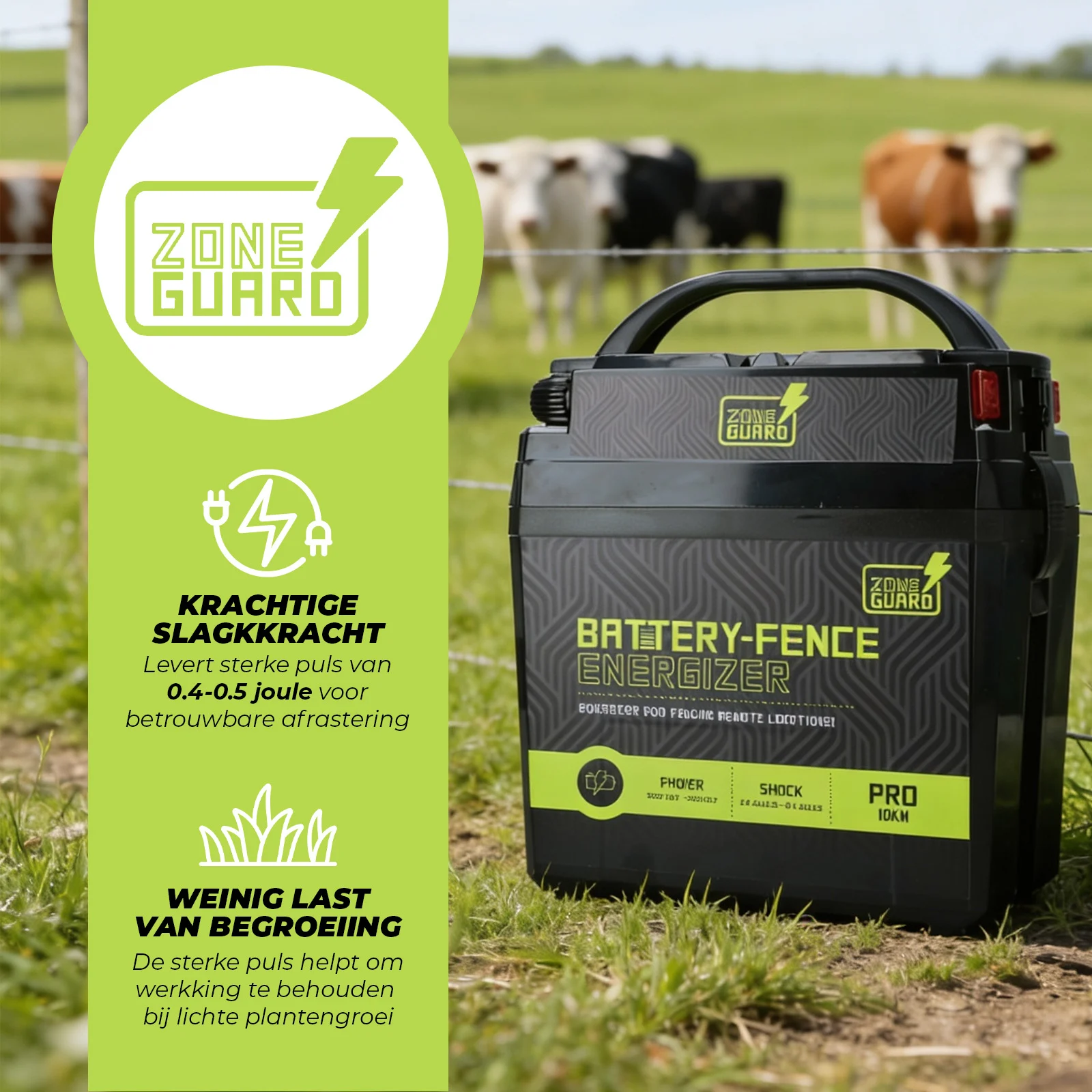 Elettrificatore per recinzioni a batteria da 9 V – ZoneGuard Battery Energizer Pro 10 km - immagine 3