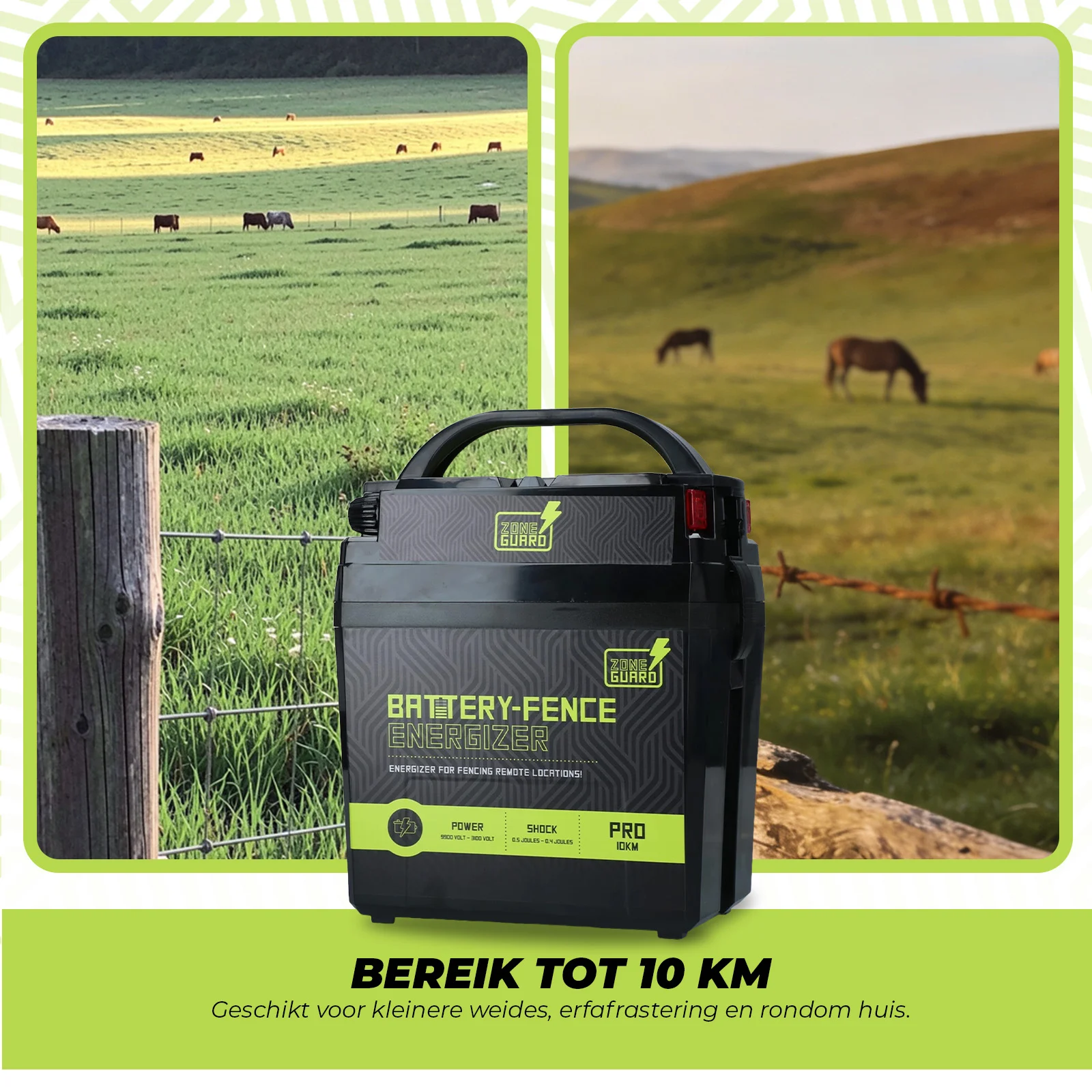 Elettrificatore per recinzioni a batteria da 9 V – ZoneGuard Battery Energizer Pro 10 km - immagine 4