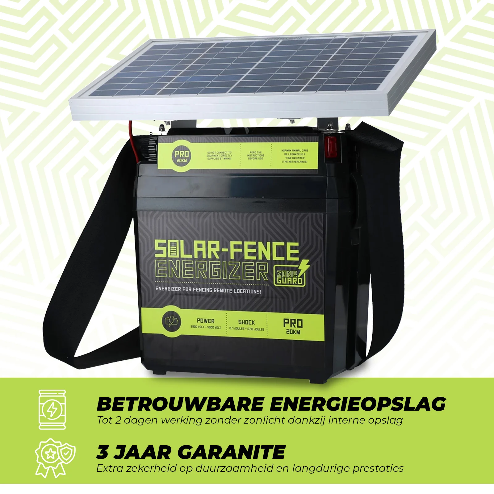 Elettrificatore per recinti a energia solare – ZoneGuard Solar-Fence Energizer Pro 20 km - immagine 4