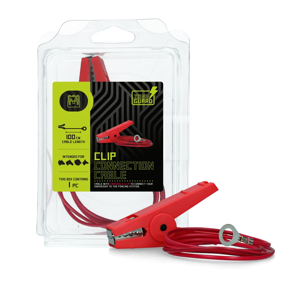 Cavo di collegamento per filo e nastro con pinza a coccodrillo, 100 cm – ZoneGuard - immagine 1