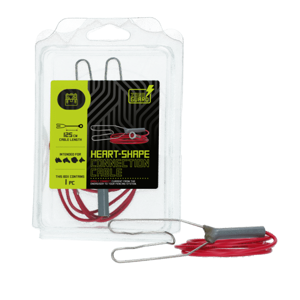 Cavo di collegamento per la messa a terra con attacco a cuore per elettrificatore per recinti elettrici, 125 cm – ZoneGuard